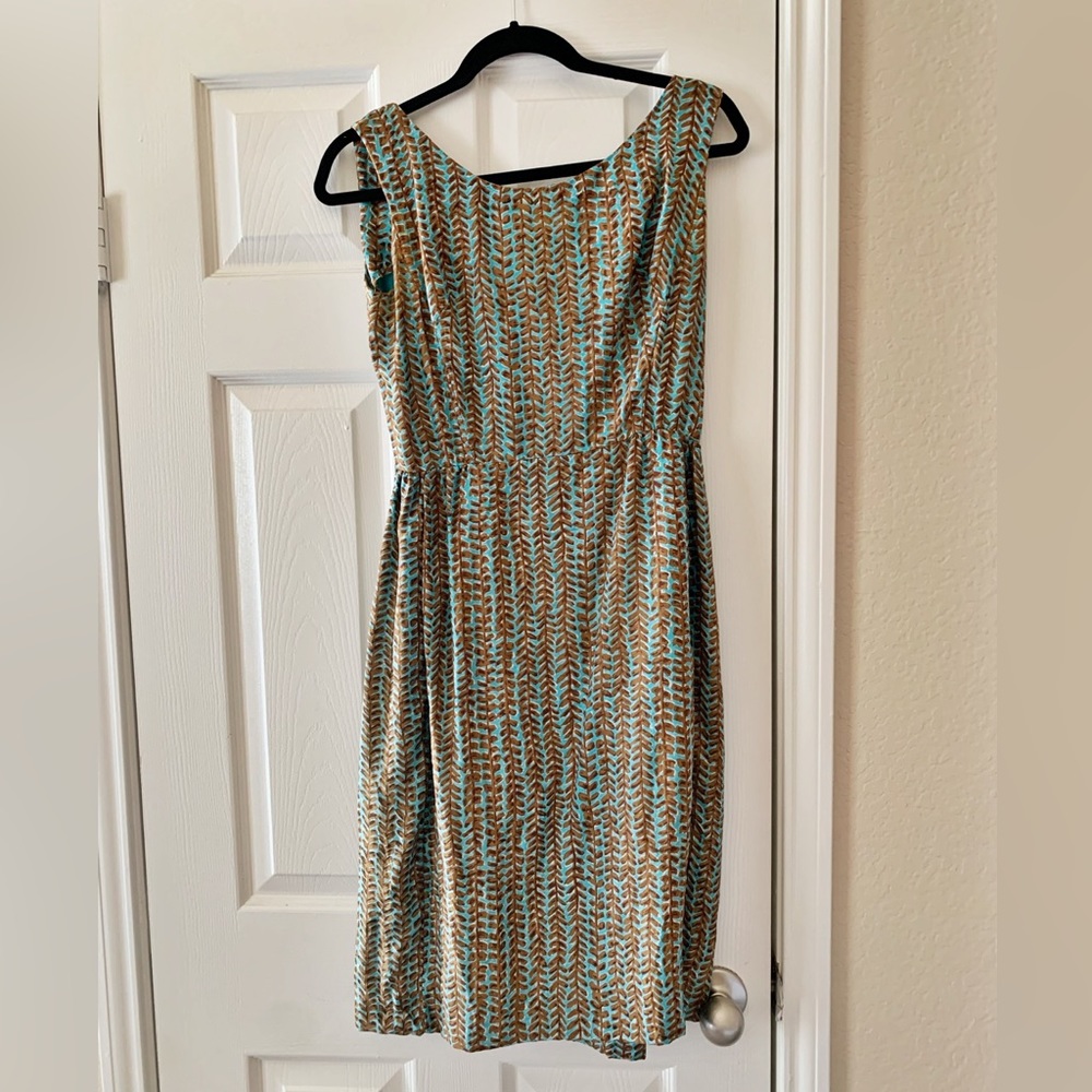 Vintage 70s Cocktail Dress Teal Blue